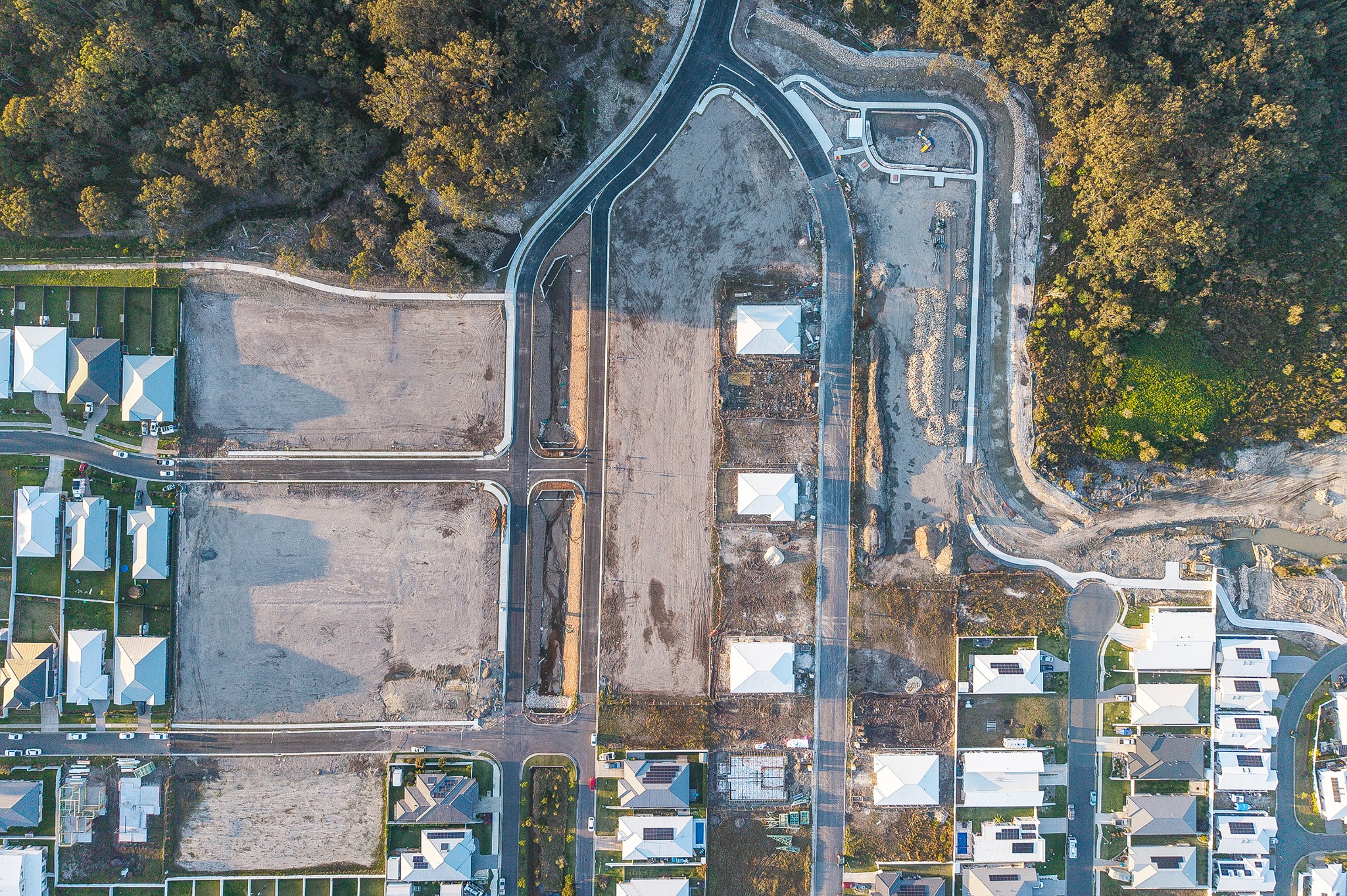 Overhead view of the latest streets and homesites at Saltwater Links